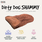 Dog Gone Smart Shammy Dog Towels For Drying Dogs - Heavy Duty Soft Microfiber Bath Towel - Super Absorbent, Quick Drying, & Machine Washable - Must Have Dog & Cat Bathing Supplies | Brown 13x31"