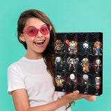 Halloween Advent Calendar Contains 24 Gifts, 2024 Halloween Horror Movie Figures Advent Calendar, Halloween Christmas Countdown Calendar,Scary Halloween Doll Collectible Horror Figures Gift