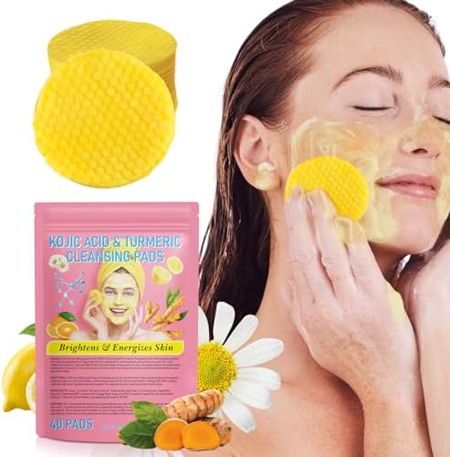 Turmeric Cleansing Pads,Kojic Acid Pads The Body's Skin, Helps Balance Skin Oil and Water 40 PCS