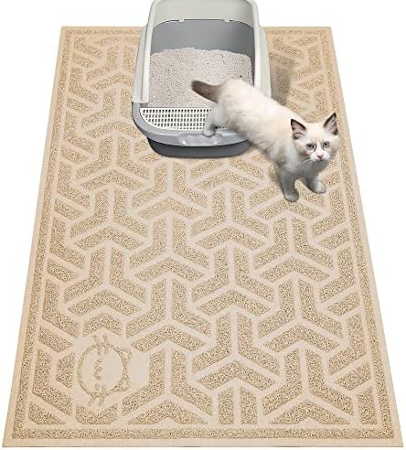 UPSKY Cat Litter Mat, Soft Mat Large 35" x 24" Scatter Control, Waterproof Extra Large Litter Box Carpet