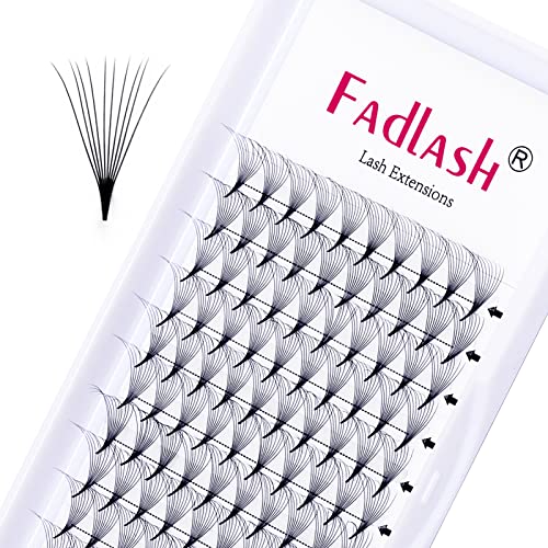 Volume Lash Extensions 10D 0.07 Fan Lash Extensions C Curl 12mm Premade Fans Eyelash Extensions Volume Lashes Pointed Base Middle Stem (10D-0.07-C, 12mm)