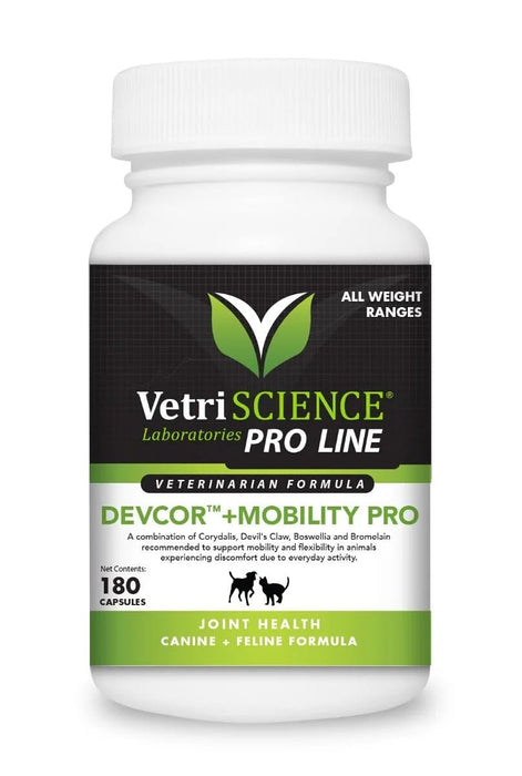 VETRISCIENCE Pro DevCor + Mobility Pro Supplement - Dog+ Cat, 180 Capsules