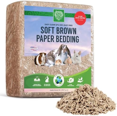 Small Pet Select Premium Small Animal Bedding, Natural Soft Paper Bedding for Small Indoor and Outdoor Pets, Made in USA, 56 L Pack