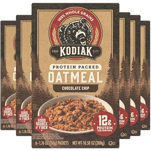 Kodiak Cakes Instant Oatmeal Packets - High Protein - 100% Whole Grains Breakfast Food - Chocolate Chip (36 Packets)