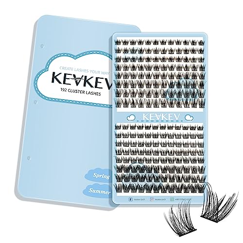KevKev Lash Clusters 192 Pcs Individual Lashes Cluster Lashes Mixed Styles DIY Lash Extensions Eyelash Clusters Thin Band & Soft Lashes that Look Like Eyelash Extensions(Spring & Summer, C-10-18mix)