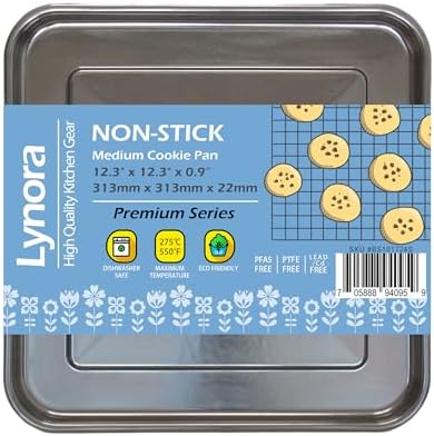 12.3" x 12.3" Square Baking Pan, Non-Stick Cookie Sheet for Ninja Foodi Air Fry Oven, 12" Premium Series Enamel Baking Tray for Toaster Oven, Replacement Liner