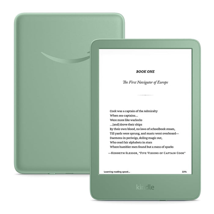 New Amazon Kindle (16 GB) - Lightest and most compact Kindle, with glare-free display, faster page turns, adjustable front light, and long battery life - Matcha