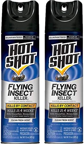 Hot Shot, (Pack of 2 Flying Insect Killer3 (Aerosol), Clean Fresh Scent, 15 Ounce