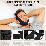 Anti Snore Chin Strap for CPAP Users, Snore Stopper with Adjustable Velcro, Chin Strap for Sleeping Comfortable Stop Snoring Solution, Anti Snoring Devices Breathable and Reusable, Black, M