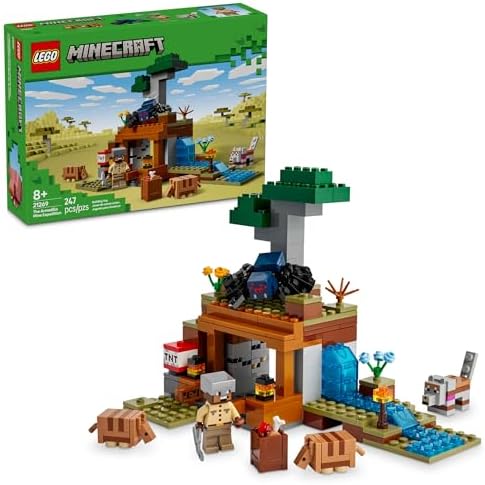 LEGO Minecraft The Armadillo Mine Expedition Toy Figures and Playset - Building Minecraft Toy for Kids, Boys and Girls, Ages 8+ - with Gaming Figures for Pretend Play - Gift Idea for Birthdays - 21269