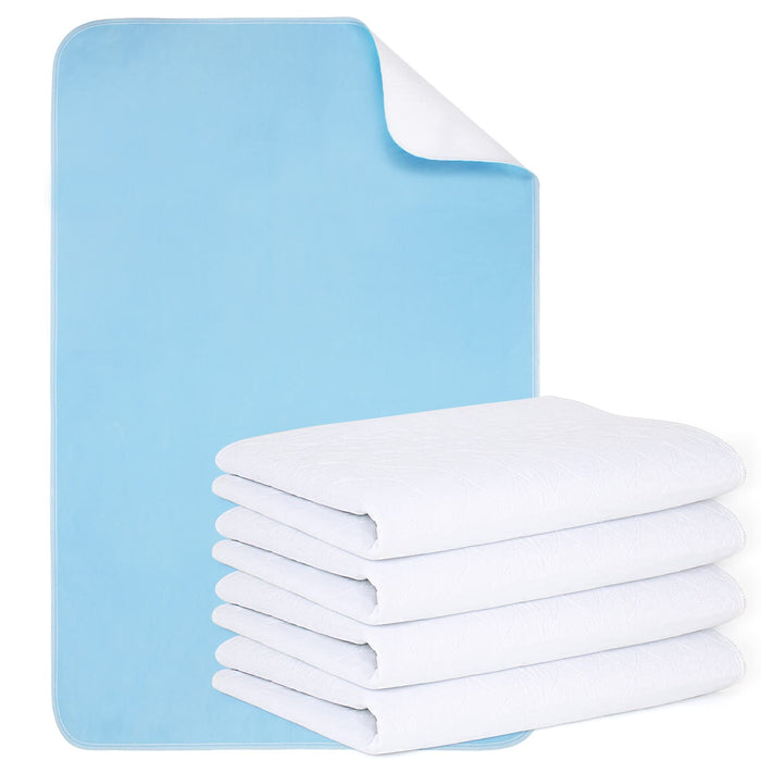 Mancosi Reusable Incontinence Bed Pads (4 Packs), washable bed pad, Heavy Absorbency (4-Layer) Waterproof Bed Pads 18"X24", nonslip & Skin-friendly, Multi-scenes tailor to Kids, Adults, Elderly & Pets