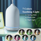 Diffuserlove Ceramic Diffuser 160ML Essential Oil Diffusers Aromatherapy Essential Oil Diffuser for Room Air Diffuser for Home Bedroom Stone Diffuser White (Size:6.8" H x 3.6" W)