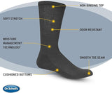 Dr. Scholl's Mens Diabetes & Circulator - 4 6 Pair Packs Non-binding Comfort And Moisture Management Sock, Black, 7-12 US