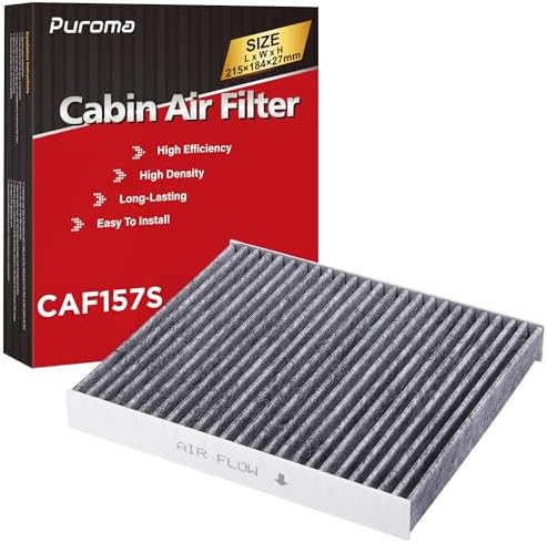 Puroma 1 Pack Cabin Air Filter with Activated Carbon, Replacement for CP157, CF12157, Select Lexus, Mazda, Subaru and Toyota Avalon, Camry, Corolla, Highlander, Prius, RAV4, Sienna, Venza