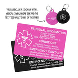 Custom Medical ID Card for Wallet, Aluminum Free Engraving Emergency Contact Card, Personalized Metal Awareness Alert ICE Card for Medic Conditions, Allergies & Identification