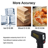 KETOTEK Infrared Thermometer Non Contact IR Digital Laser Temperature Gun -50℃～600℃ (-58℉～1112℉) Adjustable Emissivity Thermometer Gun for Cooking