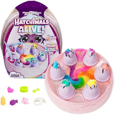 Hatchimals Alive, Rainbow Hatchery with 6 Mini Figures in Color Reveal Eggs & Over 10 Accessories, Kids Toys for Ages 3 and up