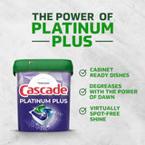 Cascade Platinum Plus Dishwasher Pods, Dish Detergent ActionPacs, Clean Lemon, 62 Count