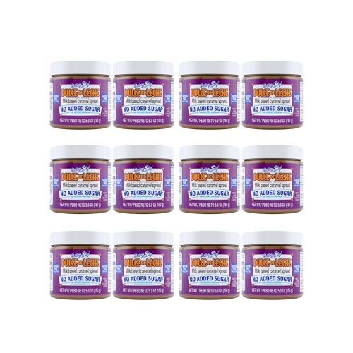 DairySky Dulce de Leche No Added Sugar - 5.3 oz Made with Real Milk, Gluten-Free - Milk Based Caramel - Perfect for Desserts, 12 Units.