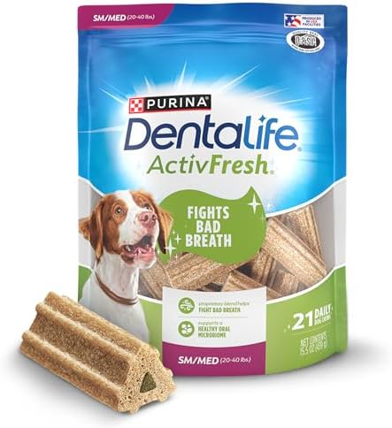 DentaLife ActivFresh Dog Chews for Small and Medium Dogs 20-40 lbs., Dental Chews to Freshen Breath, Chicken Flavor, 15.5 oz., 21 Chews - 21 ct. Pouch