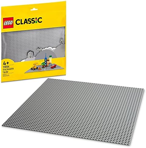 LEGO Classic Gray Baseplate Square 48x48 Stud Foundation to Build, Play, and Display Brick Creations, Great for City Streets, Castle, and Mountain Scenes, 11024