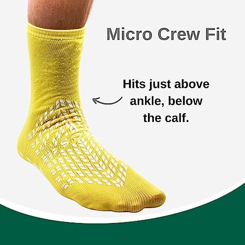 HCS Bariatric Hospital Socks with Grips for Women & Men (6 Pairs) - Non Slip Socks for Elderly/Non Skid Socks for Seniors - Fall Risk Patient Slippers (Yellow, Bariatric)