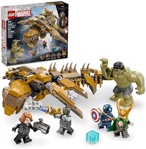 LEGO Marvel The Avengers vs. The Leviathan Superhero Toy, Building Set for Kids with Hulk Action Figure Plus 4 Marvel Minifigures, Avengers Birthday Gift for Boys and Girls Ages 7 and Up, 76290