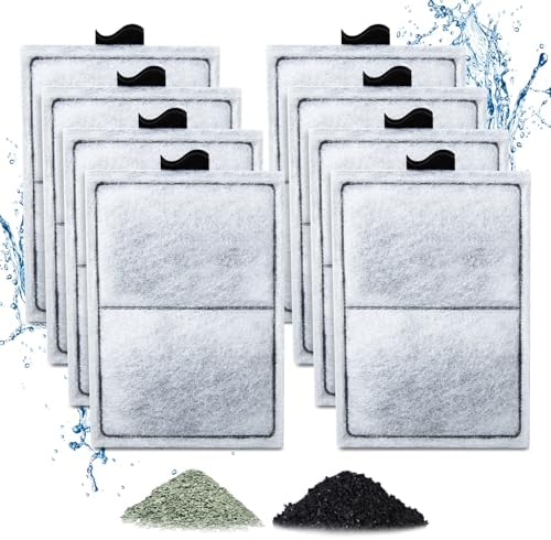8 Pack PF-L Filter Cartridges for Top Fin Silenstream PF20, PF30, PF40 and PF75 Power Filters, Remplacement Aquarium Carbon Cartridge with Zeolite