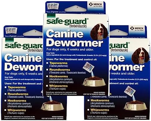 Canine Dewormer For Dogs Only, 6 Weeks and Older, 9 Pouches Total(3 Packages with 3 Pouches each)