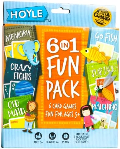 Hoyle 6 in 1 Kids Playing Cards Multi Game Pack, 6 Fun Games in 1 (Ages 3+)