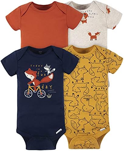 Gerber Baby Boys' 4-Pack Short Sleeve Onesies Bodysuits