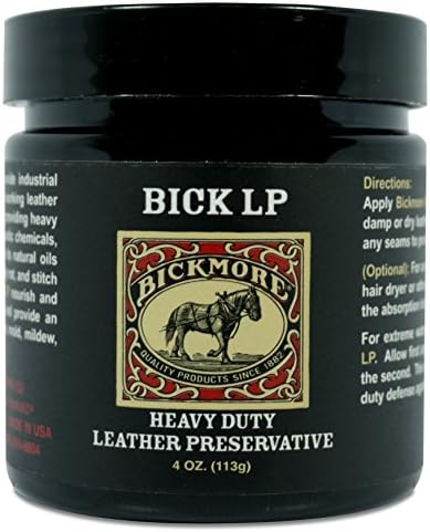 Bickmore Leather Conditioner, Scratch Repair Bick LP 4oz - Heavy Duty LP Leather Preservative | Leather Protector, Softener and Restorer Balm for Dry, Cracked, and Scratched Leather | Made in USA