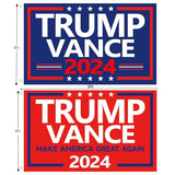 WENWELL Donald Trump and JD Vance 2024 Flags 3x5 Ft,Make America Great Again Trump Vance '24 Presidential Campaign Banners flag for car Boat Outdoor,2-Pack,1 Blue & 1 Red Flag with 2 Brass Grommets Each