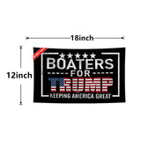 JOLCAHEU Double Sided Boaters for Trump Boat Flag 12x18inch,220D Durable Nylon President Trump Flag for Boat,Keeping America Great Flags with 2 Brass Grommets. (12x18in)