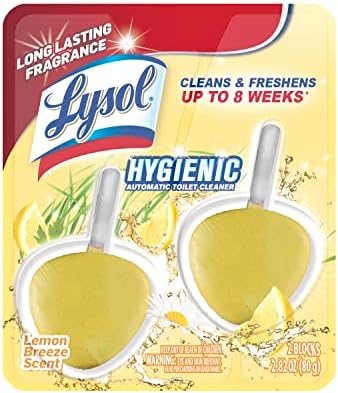 Lysol Automatic In-The-Bowl Toilet Cleaner, Cleans and Freshens Toilet Bowl, Lemon Breeze Scent, (Pack of 8)
