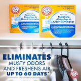 Arm & Hammer Hanging Moisture Absorber and Odor Eliminator, 16.1 oz., 6 Pack, Fragrance Free, Moisture Absorbers for Closet and Small Rooms, Long-Lasting Freshness