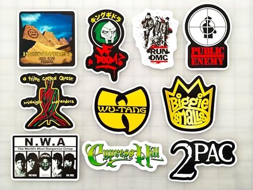 Classic Hip-Hop Sticker Pack (10 Stickers) Set 7 Tribe Run Public pac Called dmc Enemy Quest Cypress mf Hill Doom 2 Biggie