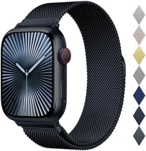 Stainless Steel Milanese Loop Compatible with Apple Watch Band 46mm 42mm 44mm 45mm 49mm 38mm 40mm 41mm men and women, Mesh Loop Magnetic Clasp Replacement for iWatch Bands Ultra Series 10 9 8 7 SE 6 5 4 3 2 1