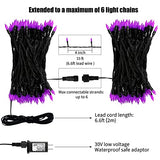 Minetom Halloween String Lights Outdoor, 33Feet 100 LED Waterproof Christmas Lights with 8 Lighting Modes for Halloween Garden Party Christmas Xmas Tree Lights Decor(Purple)