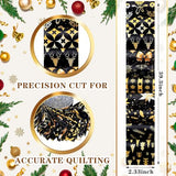 Hosuly 40 Pcs Christmas Fabric Patchwork Roll Black and Gold Quilting Fabric Roll up Xmas Snowflake Fabric Quilting Strips 2.55 Inch Precut Patchwork Roll for Craft Sewing DIY Crafts