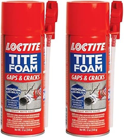 Loctite Tite Foam Gaps & Cracks Spray Foam Sealant, Polyurethane Expanding Foam Insulation - 12 fl oz Can, Pack of 2
