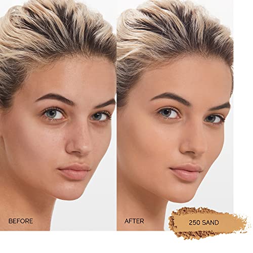 Shiseido Synchro Skin Self-Refreshing Custom Finish Powder Foundation, Sand 250-24-Hour Sheer-to-Medium Buildable Coverage with Shine Control - Smudge Proof & Non-Comedogenic