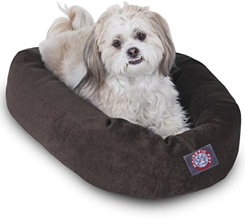 Majestic Pet Villa 24 Inch Shredded Memory Foam Dog Bed for Small Sized Dogs 24x19x7 Inch–Orthopedic Dog Bed with Removable Washable Cover - Washable Small Pet Bed with Head Support-Storm