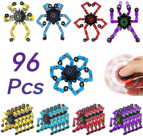Deformable Fidget Spinner Children's Advanced Fidget Toys for Stress Relief Ideal Fidget Spinners for Sensory Toys for Boys and Girls with Autism (96pcs)