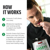 FORCE FACTOR Smarter Greens Superfood Chews, Greens and Superfoods with Probiotics, Antioxidants, and Fiber, Greens Supplement to Support Digestion, Nitric Oxide, and Energy, 60 Soft Chews