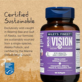 Wiley's Finest Wild Alaskan Fish Oil Bold Vision - Fish Oil Eye Health Supplement with Lutein, Zeaxanthin, Bilberry, Omega-7, Vitamin E, and Zinc - 60 Softgels (30 Servings)