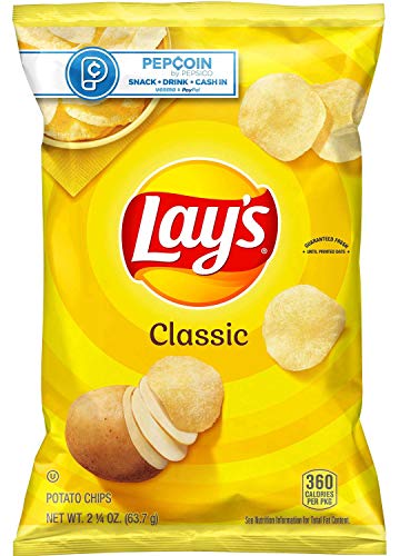 Lays Classic Potato Chips, 2.25 Ounce - 24 per case.