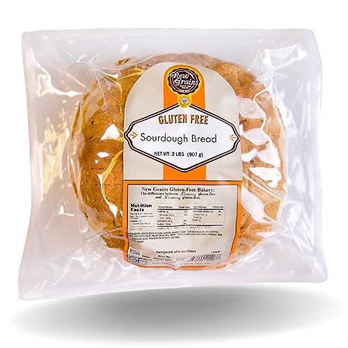 New Grains Artisan Sourdough Round Bread | Gluten Free Bread, Delicious Sourdough Taste with Fluffy Chewy Texture and Crisp Tanned Crust | Bread Fresh for Simple Snacks and Tasty Sandwiches | 1 Pack