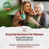 Brevail Plant Lignan Extract Capsules, Proactive Breast Health Supplement with 50 mg SDG Lignans from Flax Seed Hulls for Healthy Estrogen Balance & PMS Mood Support Pills, 30 Count