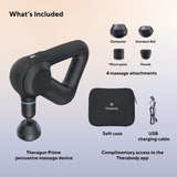 TheraGun Prime Quiet Deep Tissue Therapy Massage Gun - Bluetooth Enabled, Electric Percussion Massage Gun & Personal Massager for Pain Relief in Neck, Back, Leg, Shoulder and Body (Black - 5th Gen)